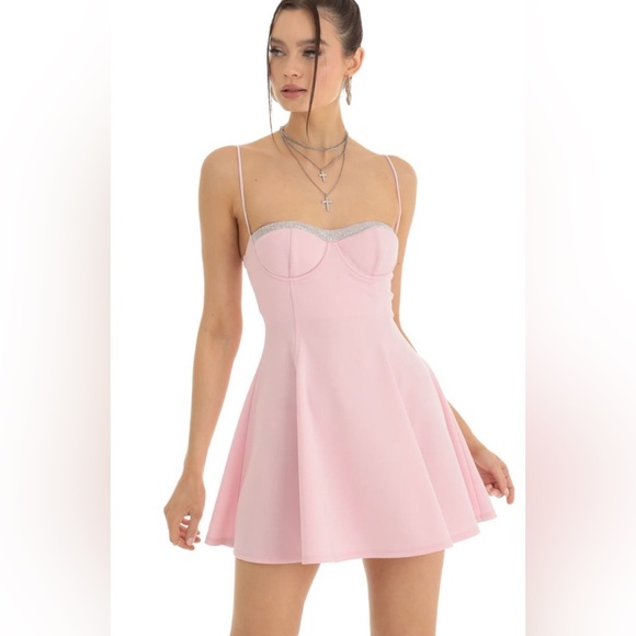 Sold out everywhere- Lucy in the sky Xs pink mini dress Barbie - Picture 1 of 3